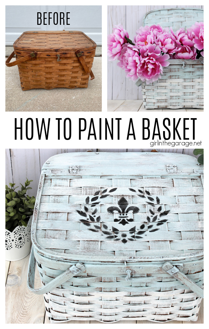 Learn helpful tips for painting a basket and adding a stencil. Turn trash into treasure with this easy but dramatic decor makeover by Girl in the Garage.