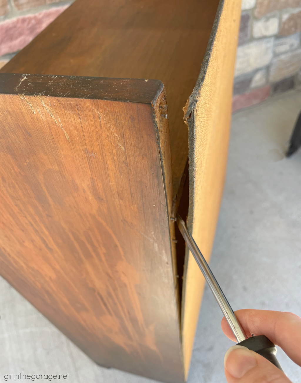 Remove back of bookcase for painting - Girl in the Garage