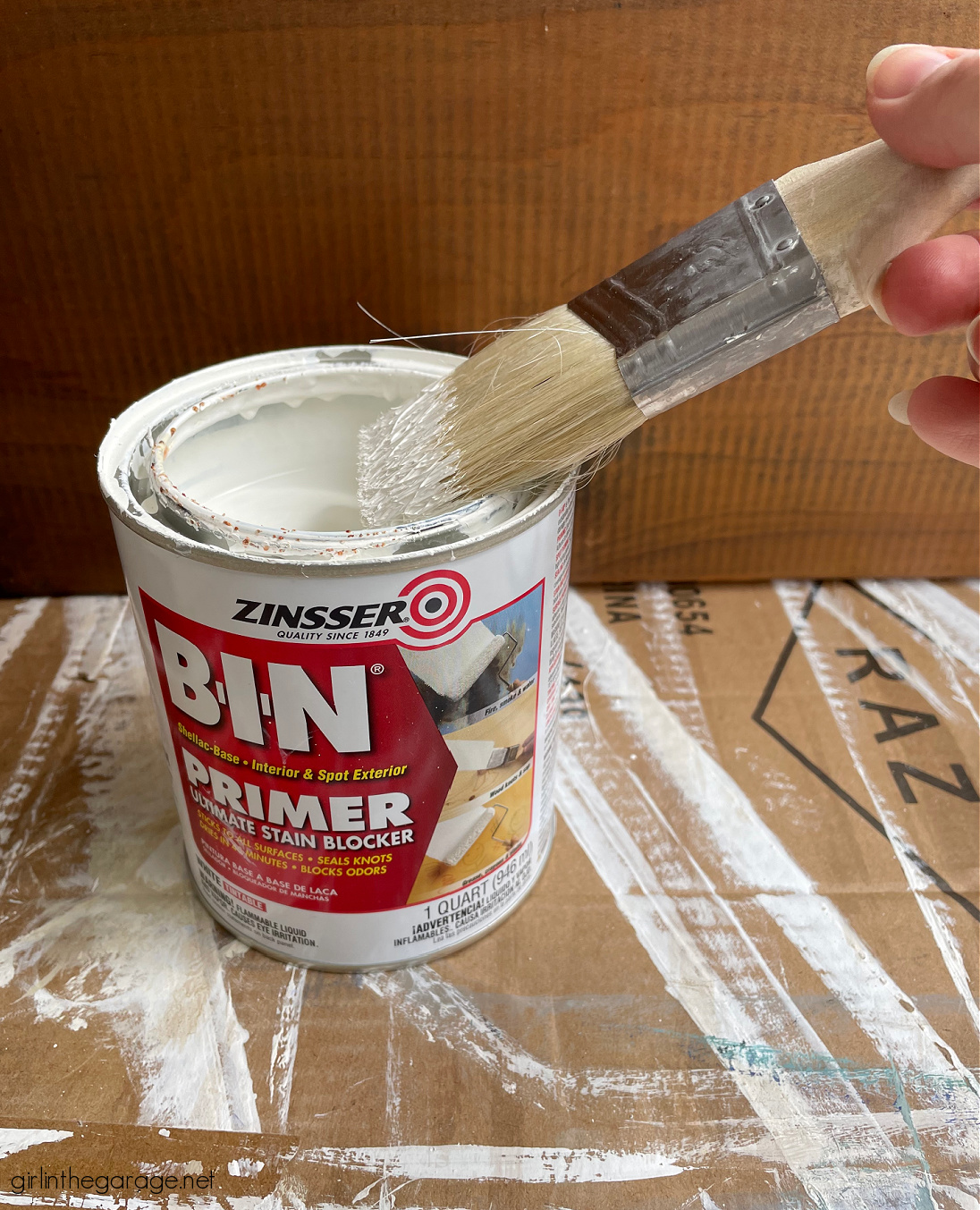 Zinsser BIN shellac primer - Girl in the Garage