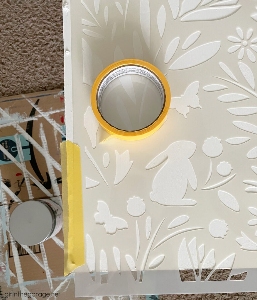 How to Paint a Bookcase and Stencil with Multiple Colors - Girl in the ...