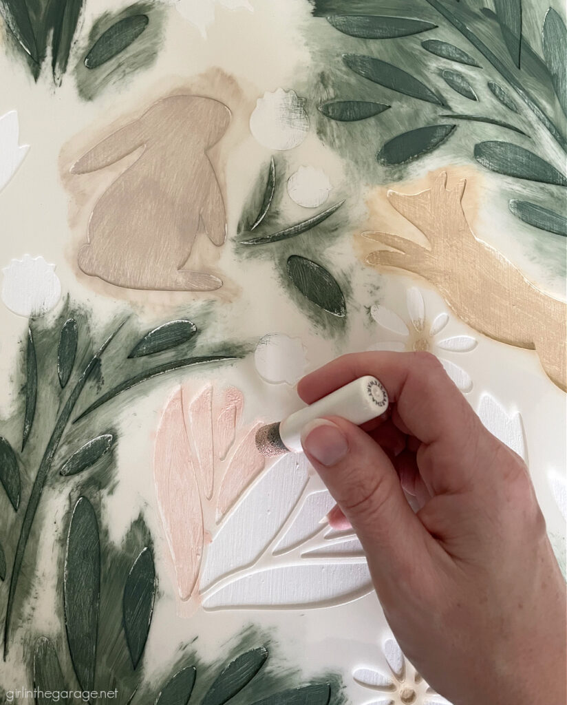 How to Paint a Bookcase and Stencil with Multiple Colors - Girl in the ...