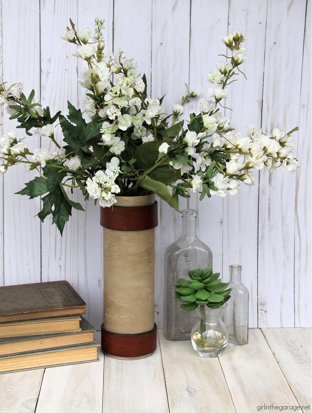 Thrifty decor ideas: How to upcycle a cookie tin and paint a mirror by Girl in the Garage