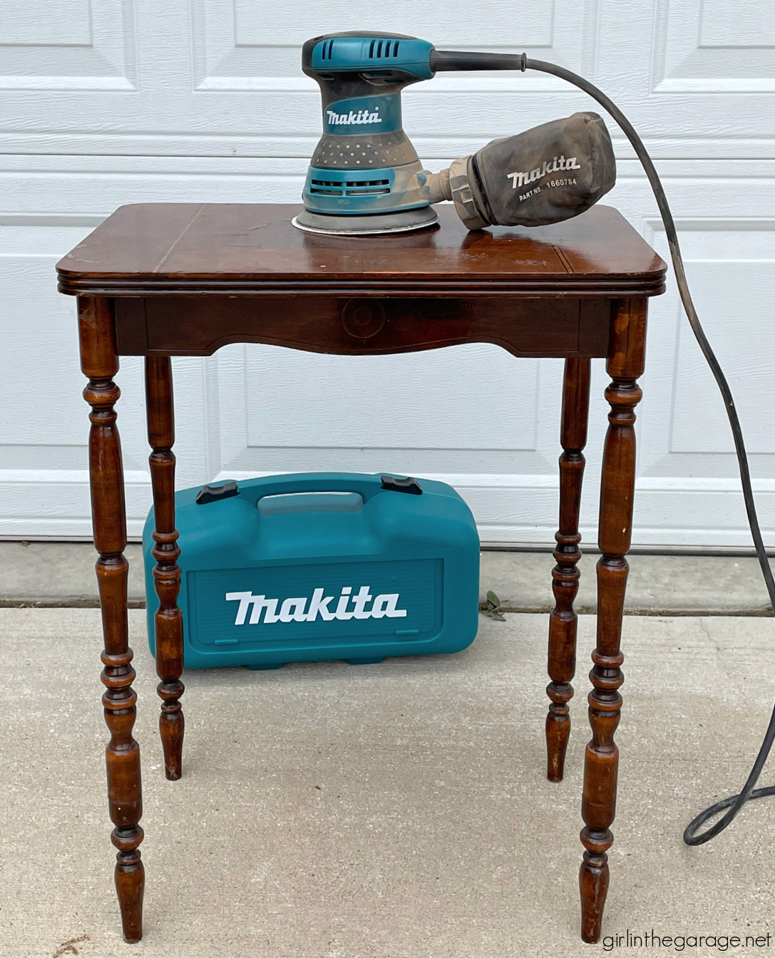 Country Chic Paint in Hollow Hill antique table - Green painted furniture ideas - Girl in the Garage