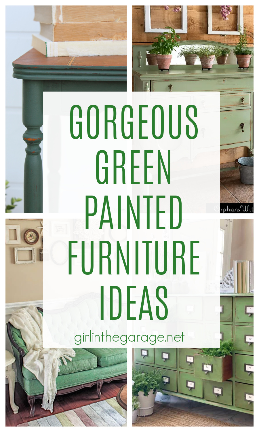 Learn how to paint an antique table green and see many more gorgeous green painted furniture ideas. By Girl in the Garage