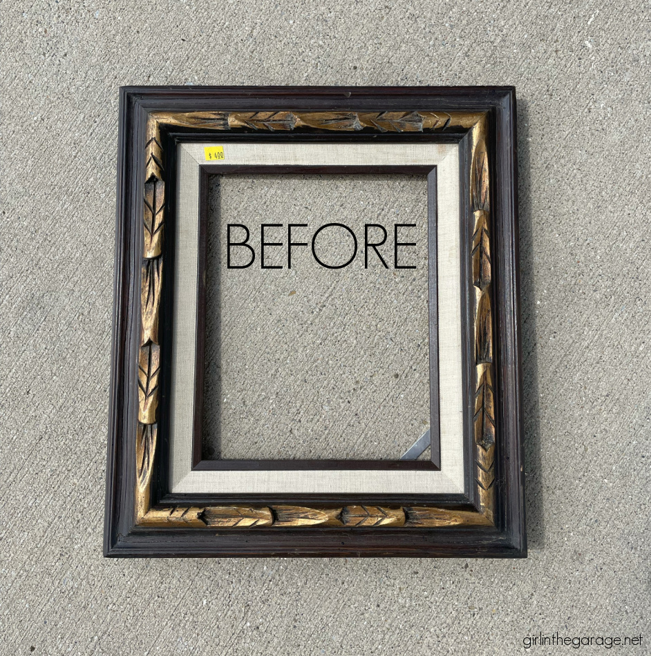 Upcycle a thrifted art frame with this cute and quick idea! Custom wall decor on a budget with this easy DIY home decor idea by Girl in the Garage