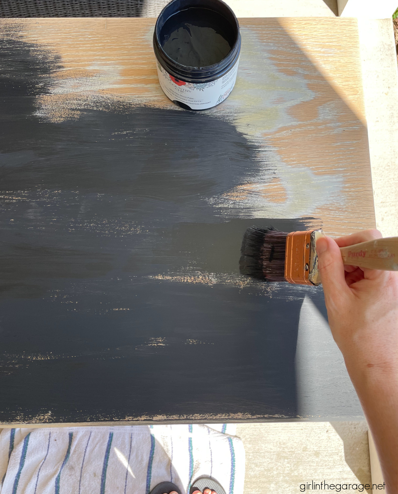 How to paint a desk - Mid century wood desk gets a glamorous makeover by Girl in the Garage