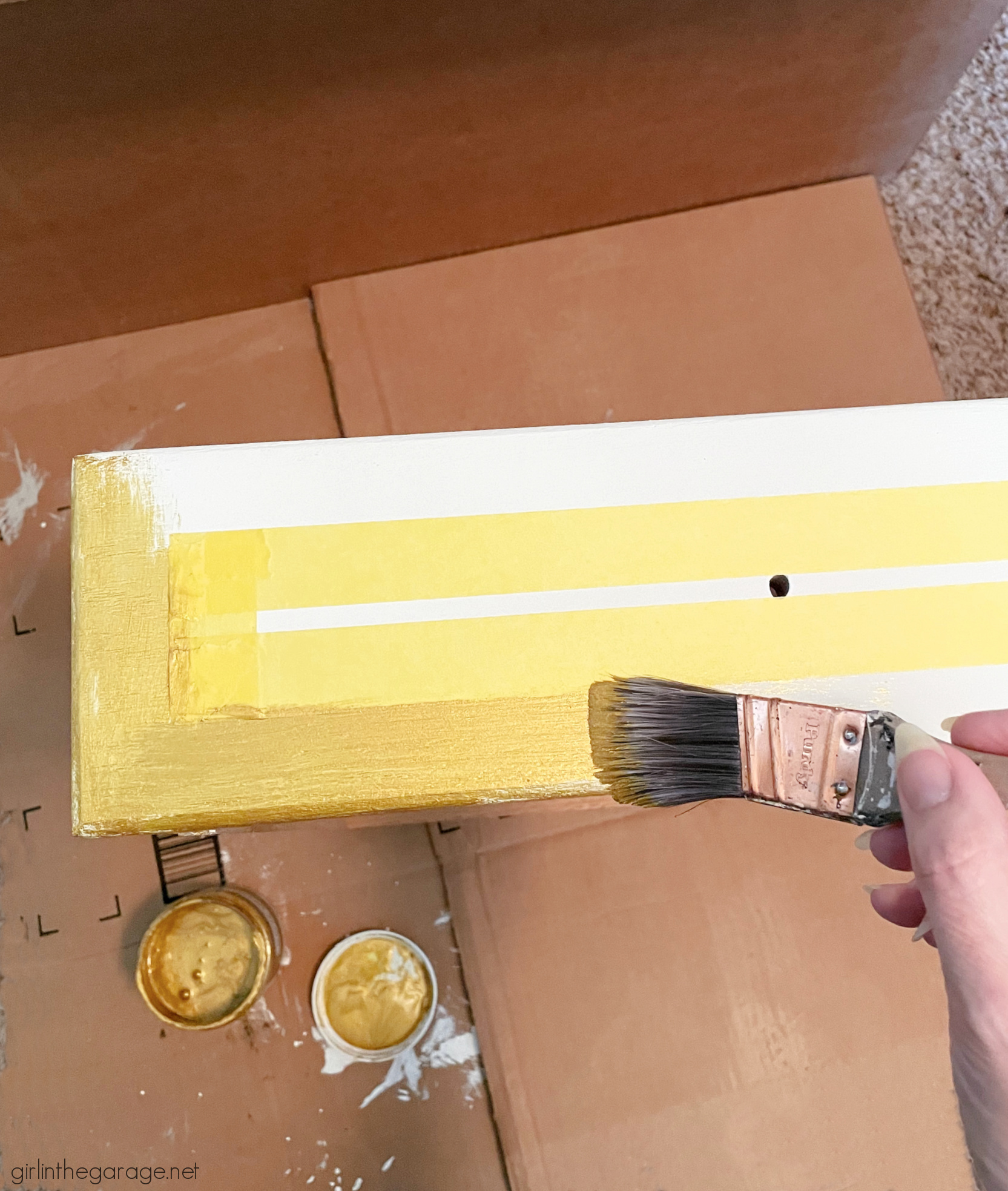 How to paint a desk - Mid century wood desk gets a glamorous makeover by Girl in the Garage