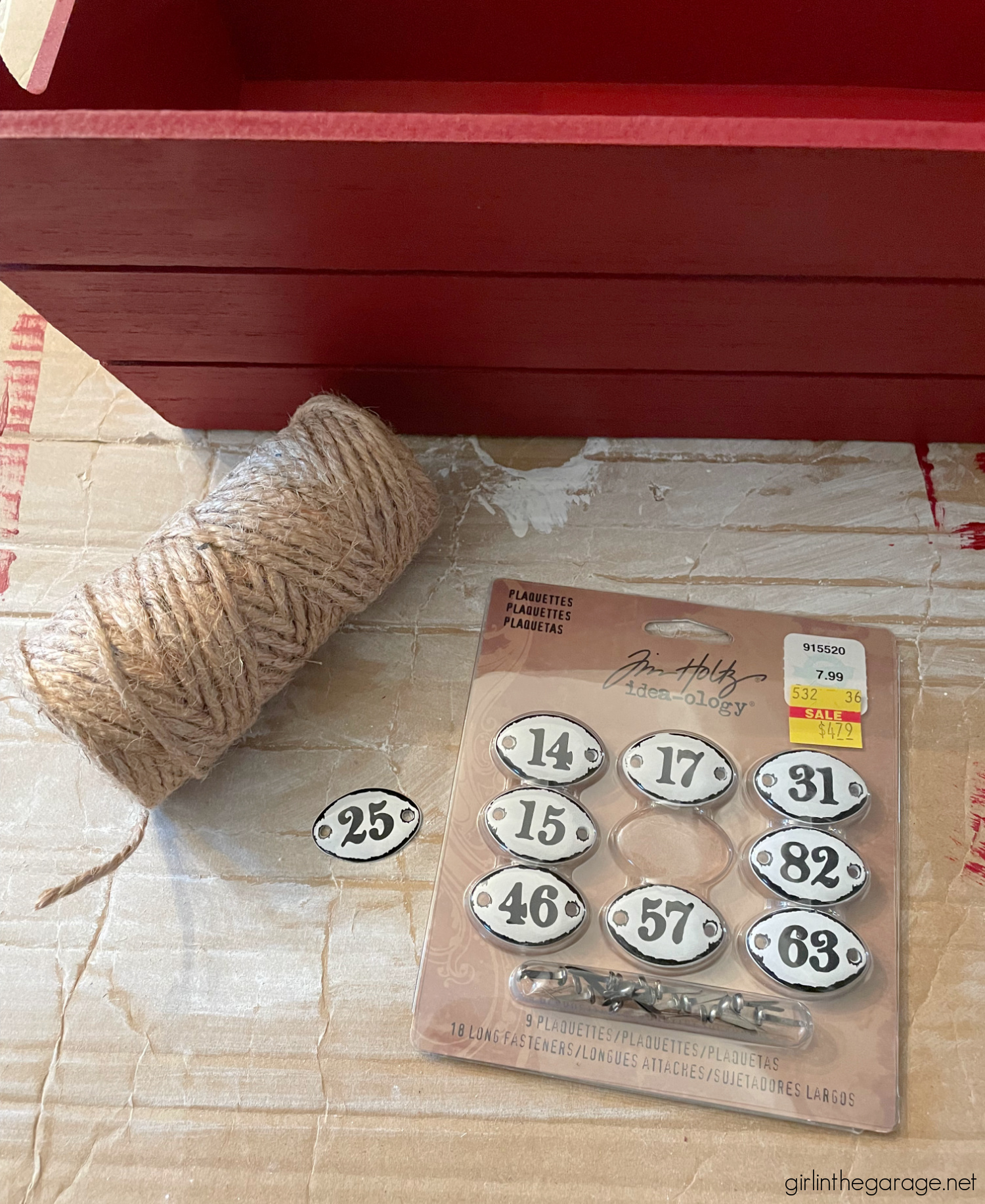 Learn how to transform a plain Target wood crate into a festive DIY Christmas card holder box with just a few supplies. Super cute Christmas decor idea by Girl in the Garage