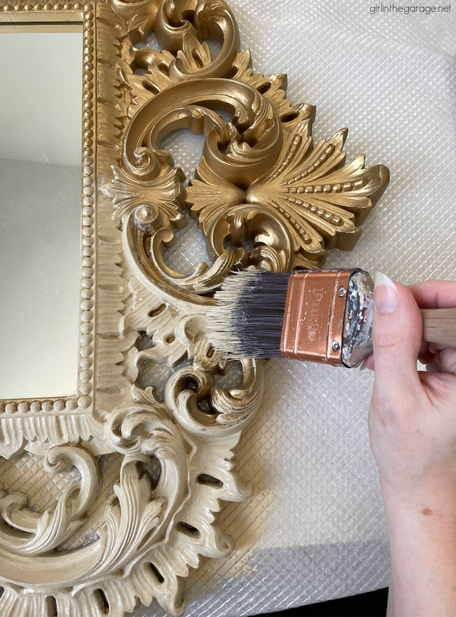 How to Paint Something to Look Like Wood Plastic Mirror Makeover