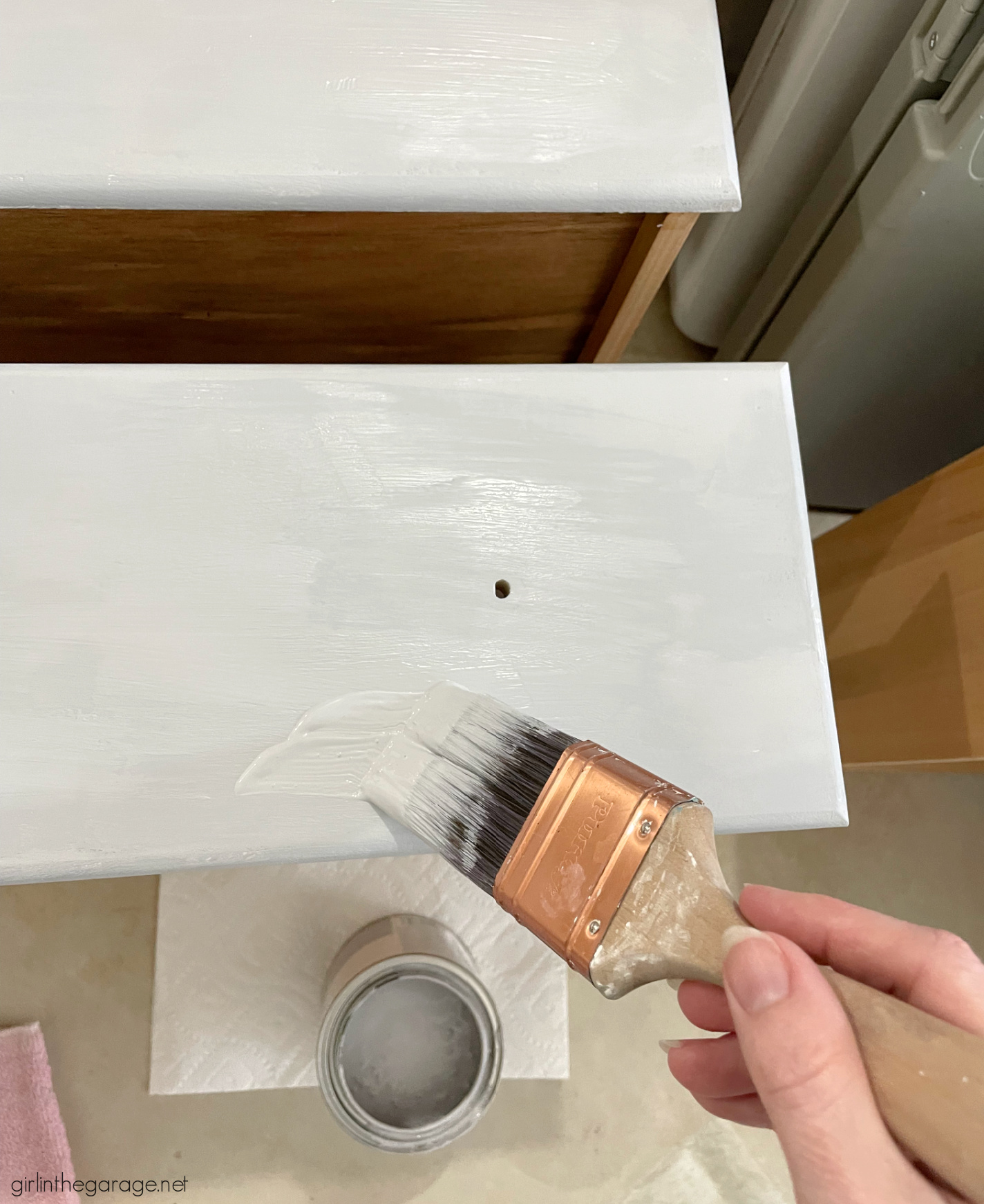 Learn the simple steps for how to repaint a dresser the right way. Complete tutorial by Girl in the Garage.