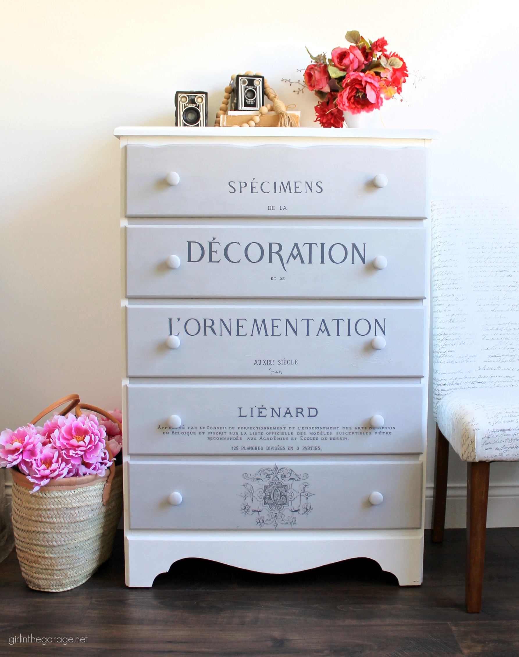 Learn the simple steps for how to repaint a dresser the right way. Complete tutorial by Girl in the Garage.