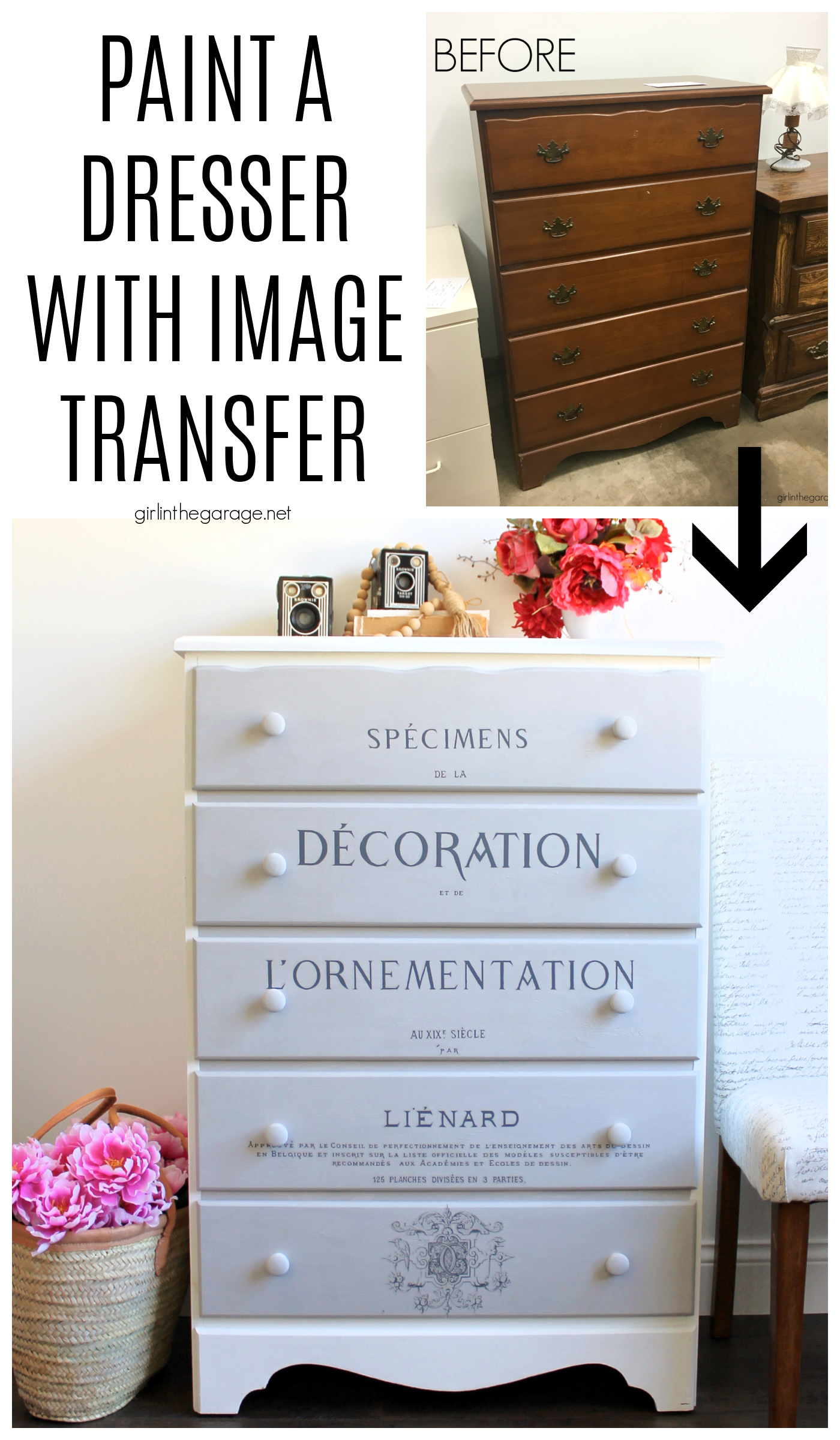 Learn the simple steps for how to repaint a dresser the right way. Complete tutorial by Girl in the Garage.