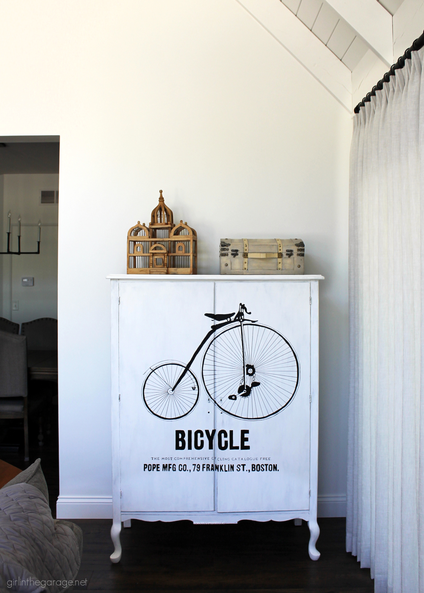 Bicycle armoire painted by Girl in the Garage for the book Amazing Furniture Makeovers