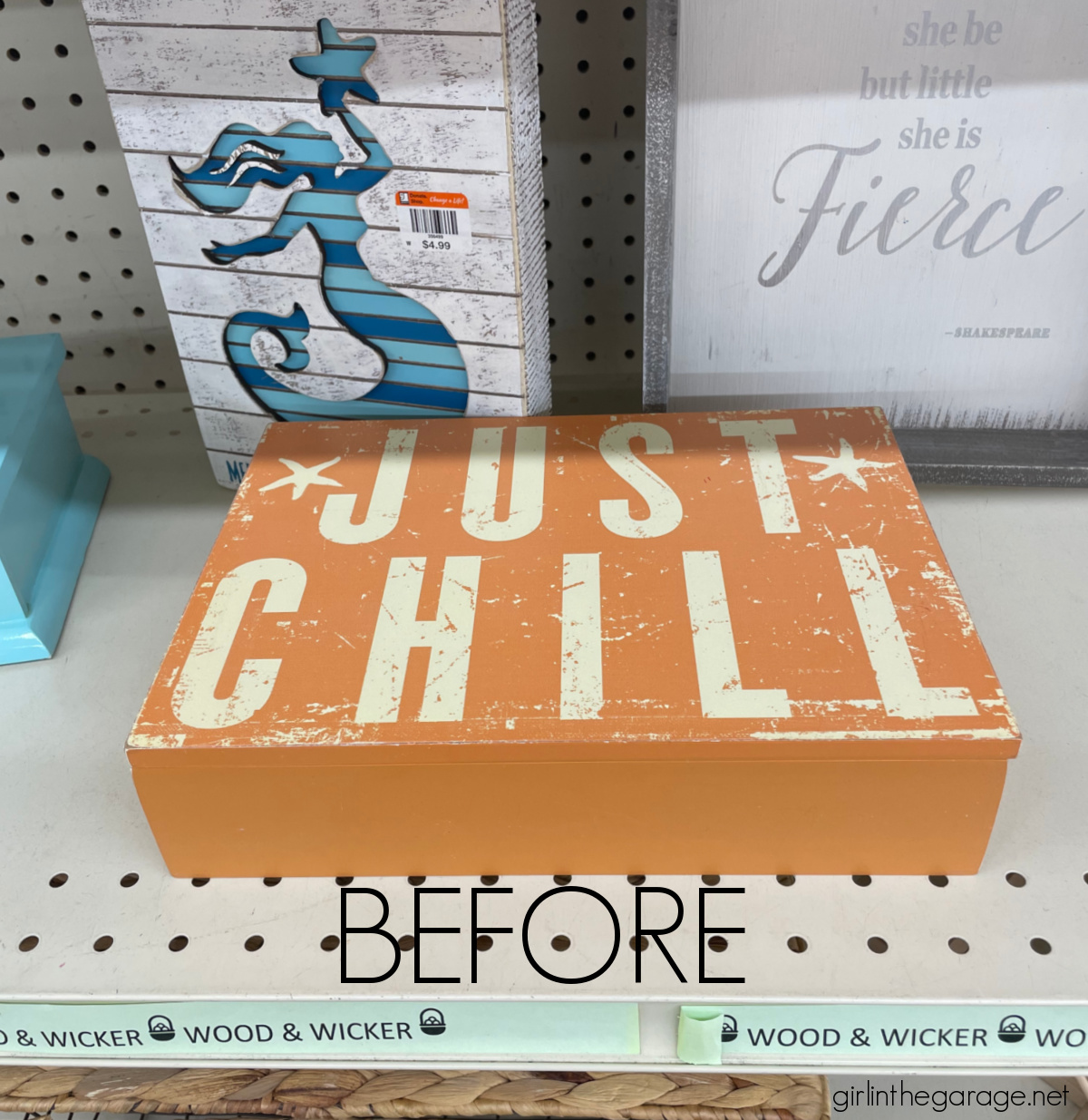 Learn how to paint a box and add a raised stencil for a stunning custom design. Step by step tutorial by Girl in the Garage.