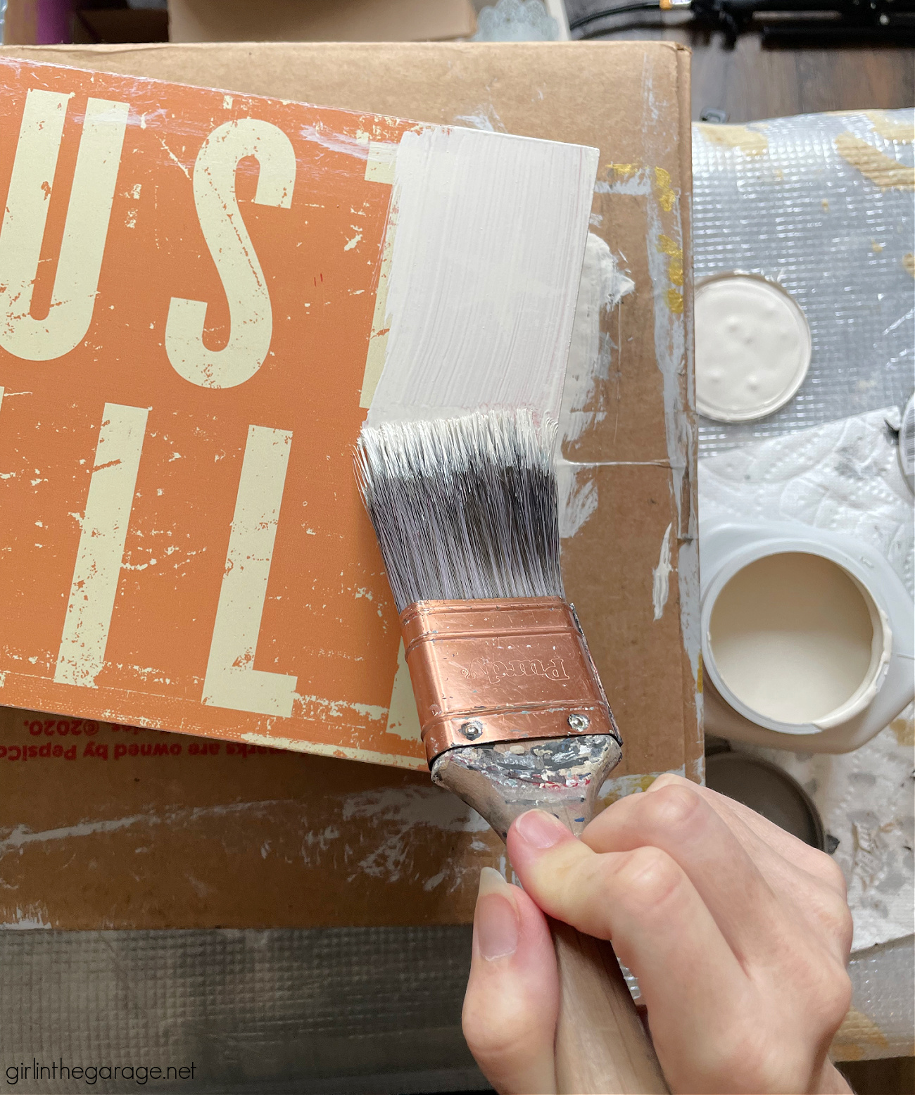 Learn how to paint a box and add a raised stencil for a stunning custom design. Step by step tutorial by Girl in the Garage.