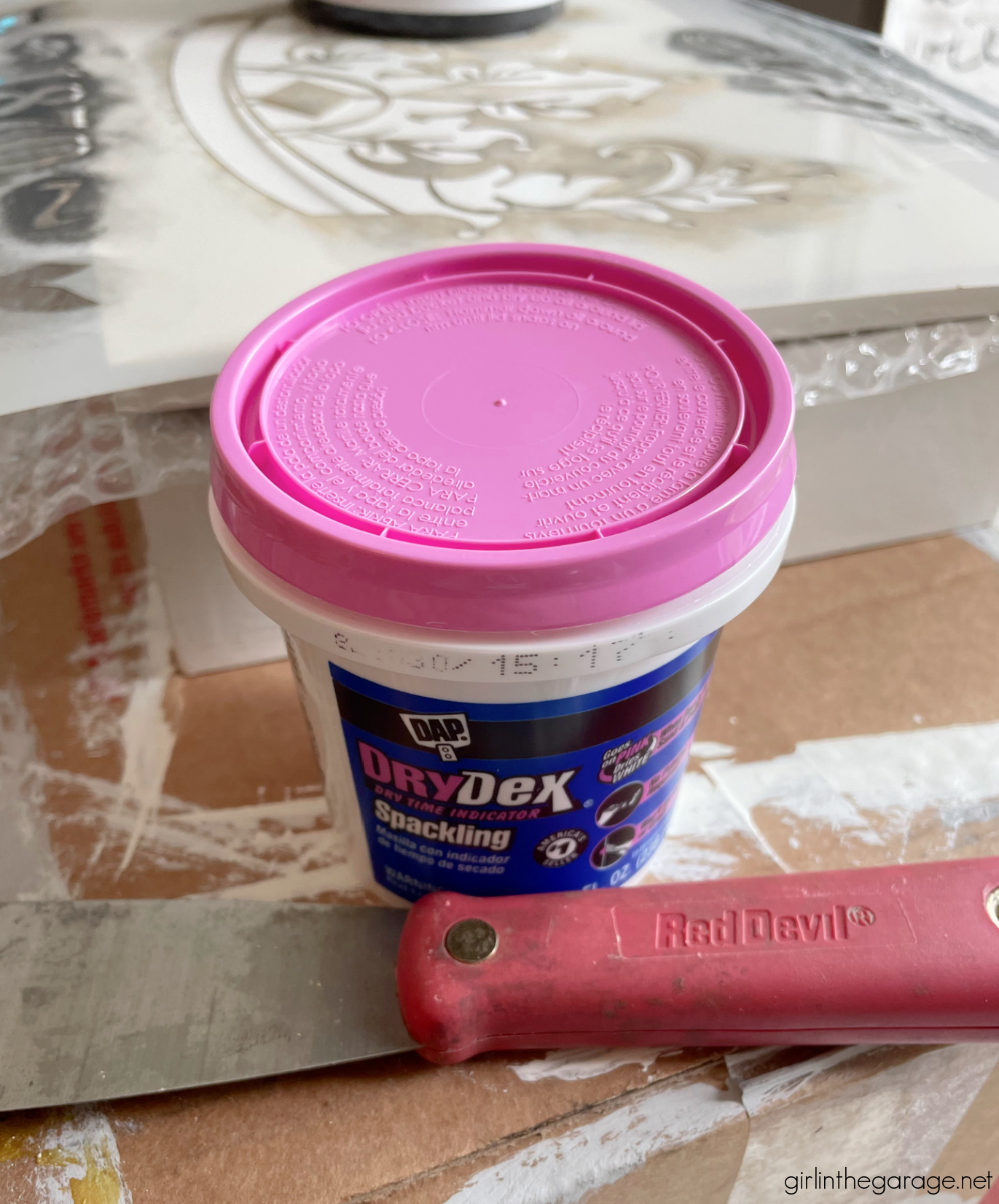 Learn how to paint a box and add a raised stencil for a stunning custom design. Step by step tutorial by Girl in the Garage.