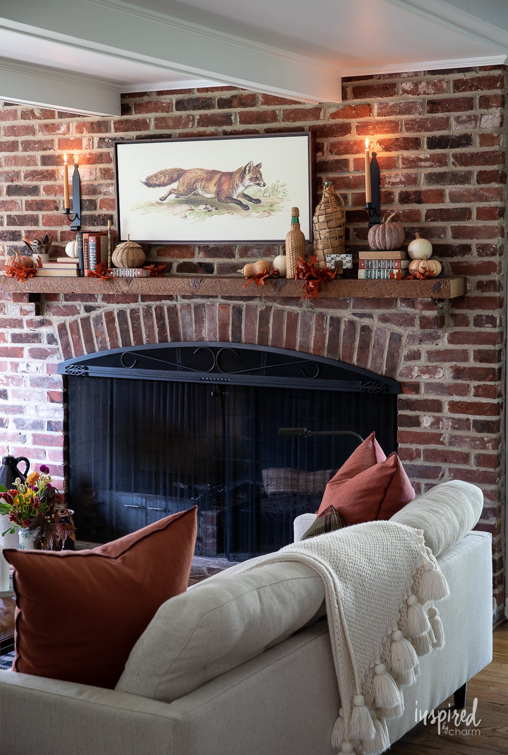 Fall Mantel Decor - Inspired by Charm