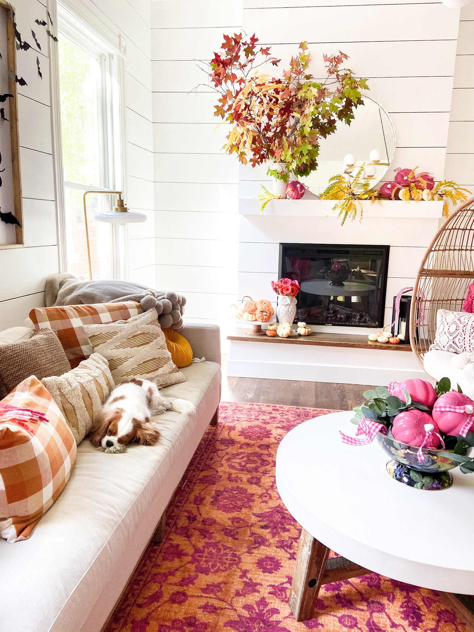 Colorful fall mantel and decor - Tatertots and Jello