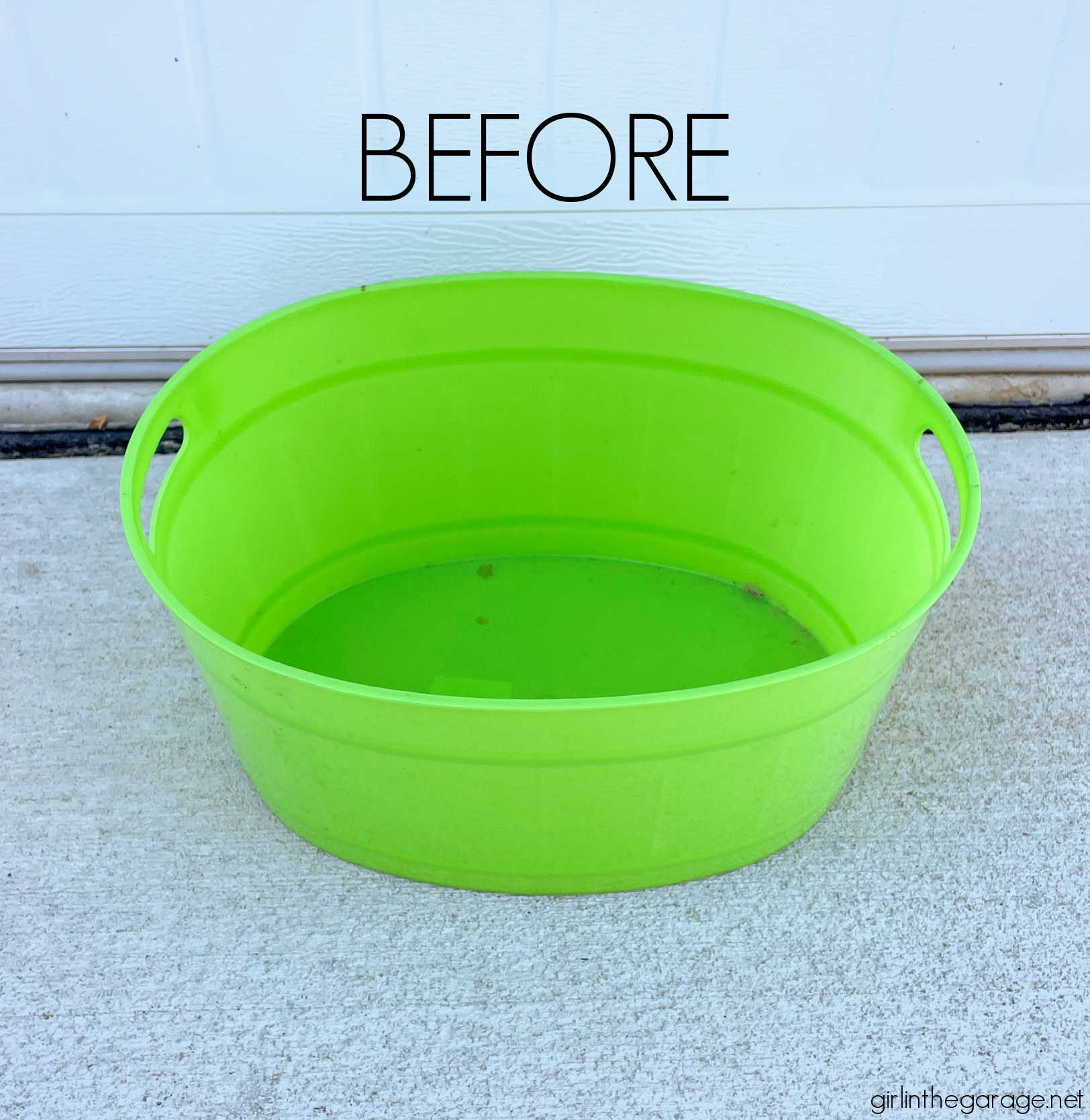 How to make a plastic bucket look like aged metal - Girl in the Garage