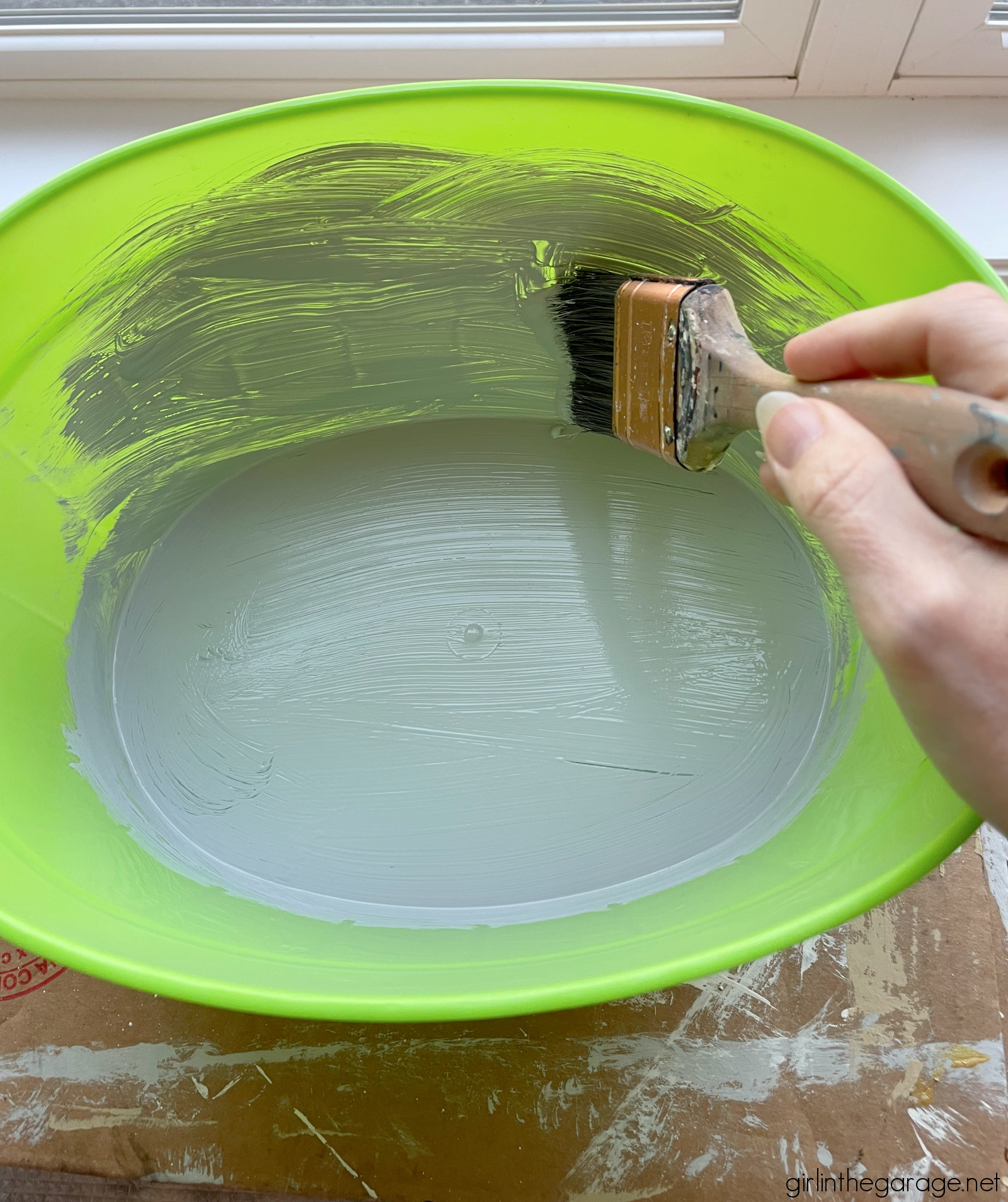 How to make a plastic bucket look like aged metal - Girl in the Garage