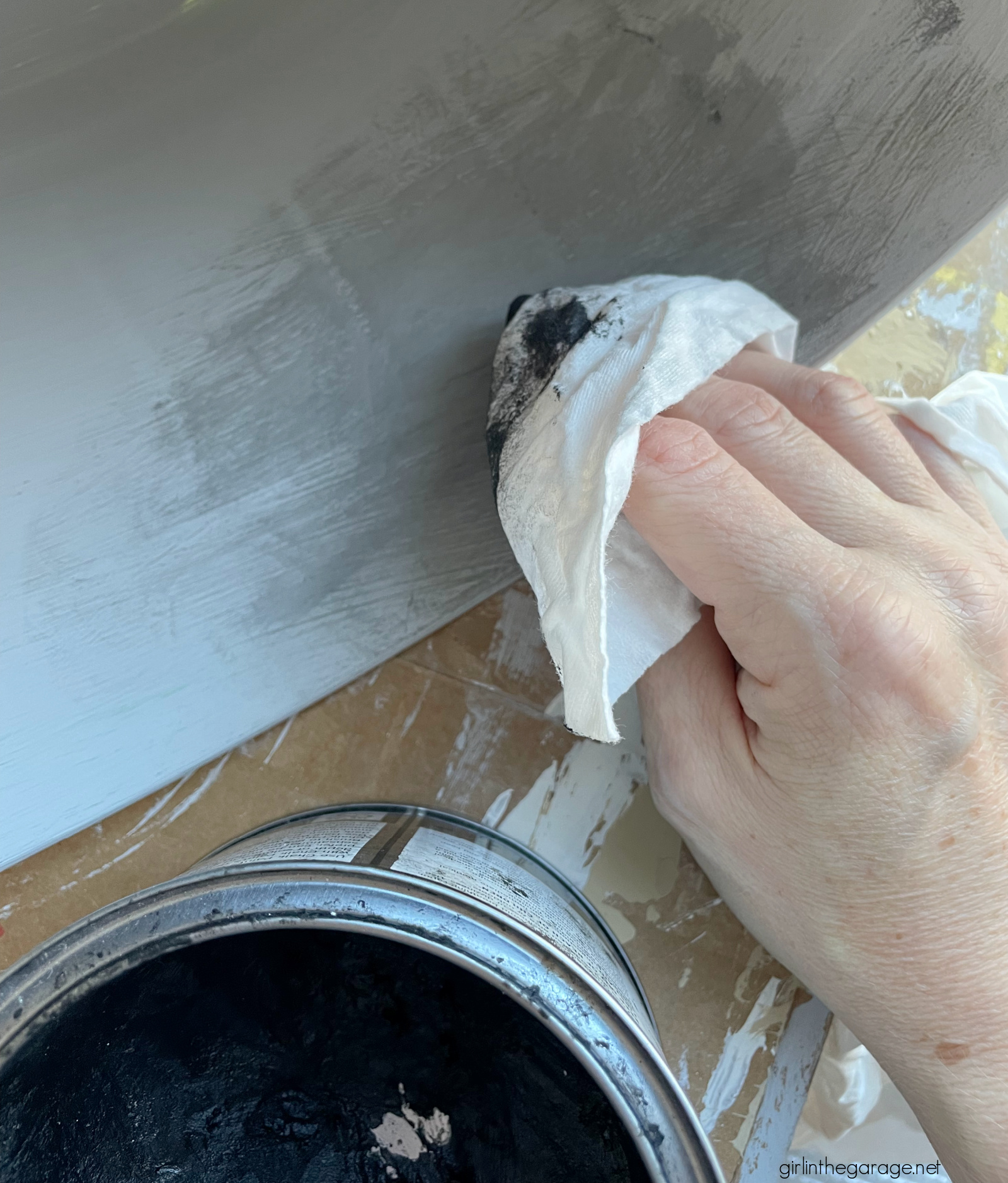 How to make a plastic bucket look like aged metal - Girl in the Garage