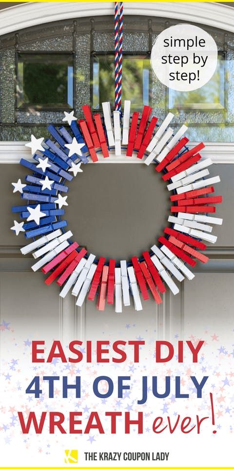 DIY Fourth of July Clothespin Wreath - The Krazy Coupon Lady