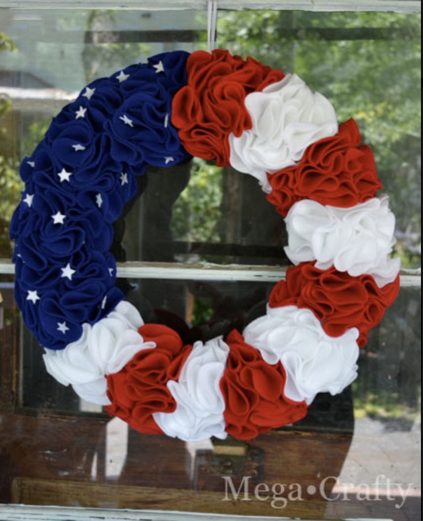Stars and Stripes Felt Wreath - Mega Crafty