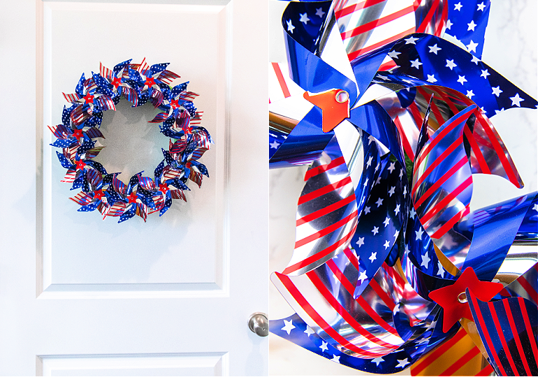 Easy DIY Patriotic Pinwheel Wreath - Passion For Savings