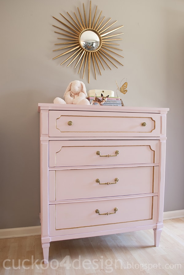Blush pink painted dresser with homemade chalk-style paint - by Cuckoo 4 Design Blush pink painted dresser with homemade chalk-style paint - by Cuckoo 4 Design