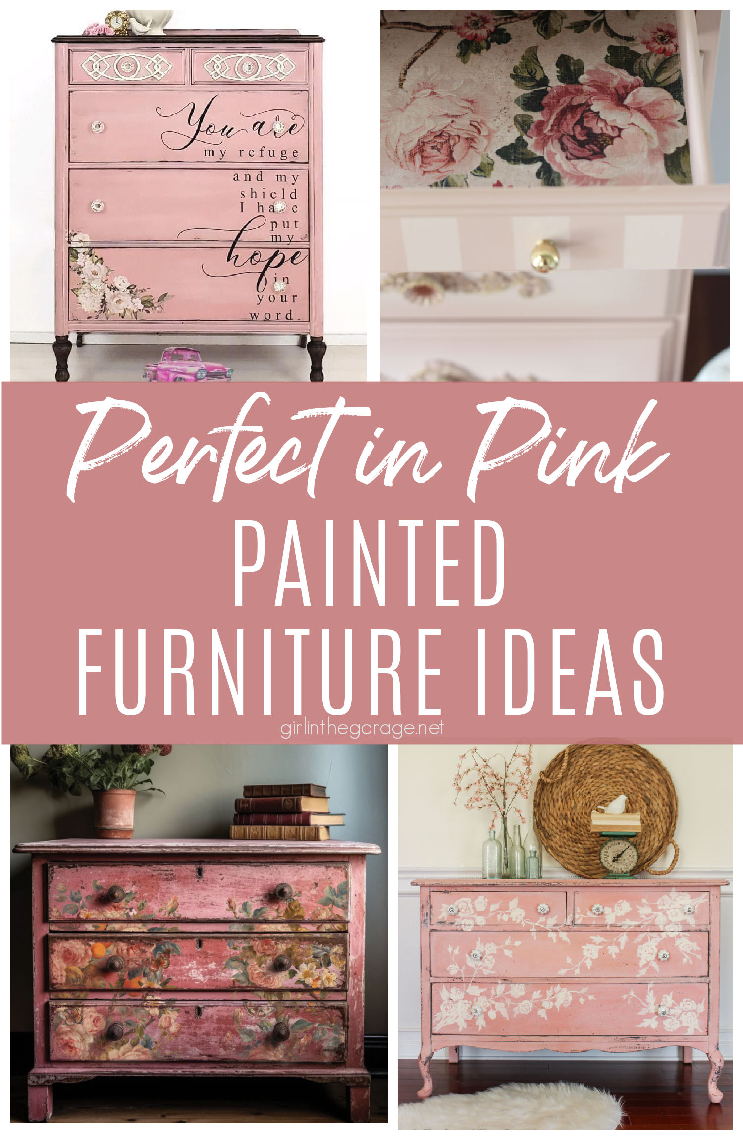 Perfect pink painted furniture ideas - via Girl in the Garage Perfect pink painted furniture ideas - via Girl in the Garage